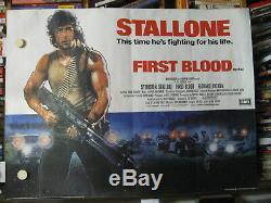 FIRST BLOOD Poster Filmplakat UK Quad RAMBO Sylvester Stallone