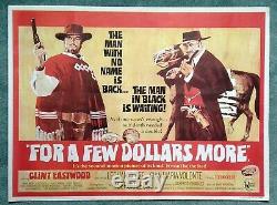 FOR A FEW DOLLARS MORE (1965) original UK quad movie poster CLINT EASTWOOD