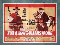 FOR A FEW DOLLARS MORE (1965) original UK quad movie poster CLINT EASTWOOD