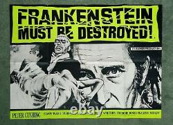 FRANKENSTEIN MUST BE DESTROYED (R1970s) original quad movie poster HAMMER HORROR