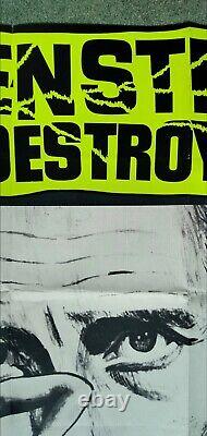 FRANKENSTEIN MUST BE DESTROYED (R1970s) original quad movie poster HAMMER HORROR