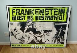 FRANKENSTEIN MUST BE DESTROYED (R1970s) original quad movie poster HAMMER HORROR