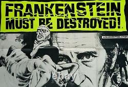 FRANKENSTEIN MUST BE DESTROYED (R1970s) original quad movie poster HAMMER HORROR