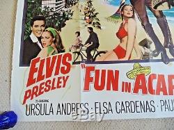 FUN IN ACAPULCO ORIGINAL CINEMA UK QUAD MOVIE POSTER 1963 Elvis Presley RARE