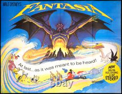 Fantasia ORIGINAL Quad Movie Cinema Poster Mickey Mouse Walt Disney 1980s RR