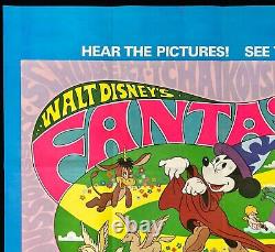 Fantasia Original Quad Movie Poster Mickey Mouse Walt Disney 1970s Rerelease