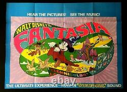 Fantasia Original Quad Movie Poster Walt Disney 1976 RR Mickey Mouse
