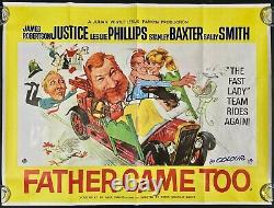 Father Came Too ORIGINAL Quad Movie Poster James Robertson Justice 1964