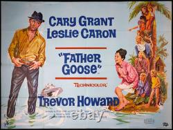 Father Goose ORIGINAL Quad Film Movie Poster Cary Grant Leslie Caron 1964