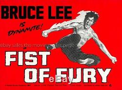 Fist of Fury 1972 Bruce Lee UK quad movie poster
