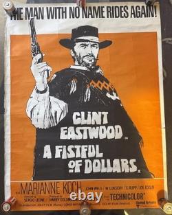 Fistful Of Dollars 1967 Original Uk (half) Quad Movie Film Poster Clint Eastwood