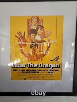 Framed Bruce Lee Enter The Dragon 1973 UK Quads poster movie memorabilia