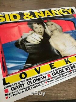 Framed Sex Pistols Sid & Nancy Love Kills Huge Rare Uk Quad Punk Movie Poster