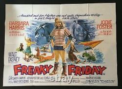 Freaky Friday Original Quad Movie Cinema Poster Jodie Foster Walt Disney 1976