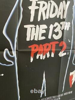 Friday 13th Part 2 Original UK Quad Film Poster 1981 30x40 Jason Voorhees