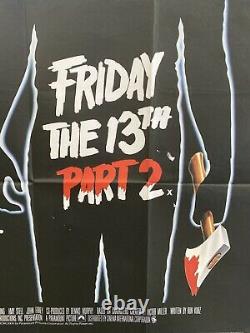 Friday 13th Part 2 Original UK Quad Film Poster 1981 30x40 Jason Voorhees