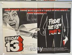Friday 13th Parts 1 and 2 Original Double Bill UK Quad Film Poster (1981) Jason