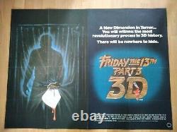 Friday The 13th Part 3-d Original Uk Quad Horror Movie Poster Cinema Slasher