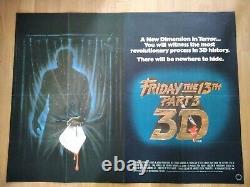 Friday The 13th Part 3-d Original Uk Quad Horror Movie Poster Cinema Slasher 82