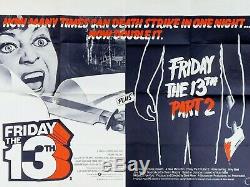 Friday the 13'th Double Bill Original Quad Movie Poster 1980s Horror
