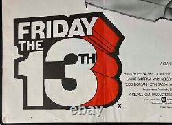 Friday the 13'th Parts 1 + 2 Original Quad Movie Poster Sean S. Cunningham