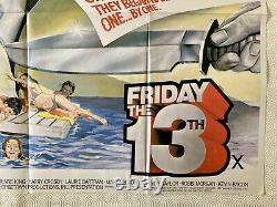 Friday the 13th Original 1980 Movie Quad Poster Betsy Palmer Adrienne King