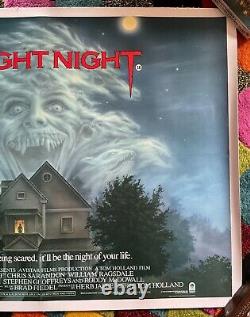 Fright Night 1985 Original Uk Quad Poster Linen Peter Vincent