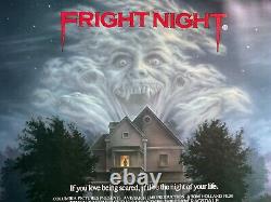 Fright Night 1985 Original Uk Quad Poster Linen Peter Vincent