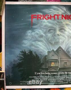 Fright Night 1985 Original Uk Quad Poster Linen Peter Vincent