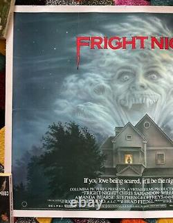 Fright Night 1985 Original Uk Quad Poster Linen Peter Vincent