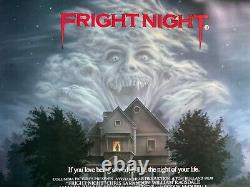 Fright Night 1985 Original Uk Quad Poster Linen Peter Vincent