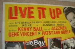 GENE VINCENT, HEINZ original 1963 UK quad poster for Live It Up movie 30x40