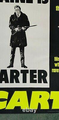 GET CARTER (1971) original UK reviews quad movie poster Michael Caine ROLLED