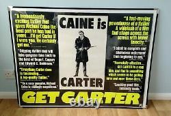 GET CARTER (1971) original UK reviews quad movie poster Michael Caine ROLLED