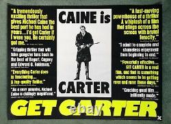 GET CARTER (1971)rare original UK reviews ROLLED quad movie poster Michael Caine