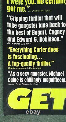 GET CARTER (1971)rare original UK reviews ROLLED quad movie poster Michael Caine