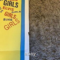 GIRLS GIRLS GIRLS 1960's very rare original UK movie Quad poster ELVIS PRESLEY