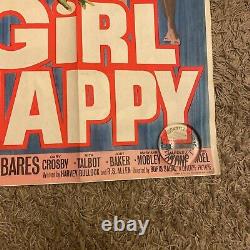 GIRL HAPPY 1960's very rare original UK movie Quad poster ELVIS PRESLEY
