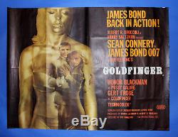 GOLDFINGER Original British Quad James Bond 007 Sean Connery