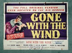 GONE WITH THE WIND (1939) vRARE 1954 1st Widescreen release UK quad movie poster