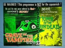 GRAVE OF THE VAMPIRE /TOMB OF THE UNDEAD (1972) original UK db quad movie poster