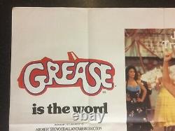 GREASE 1978 Original Cinema UK Quad Movie POSTER John Travolta Newton-John RARE