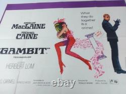 Gambit Original Uk Quad Movie Poster 1966 Michael Caine