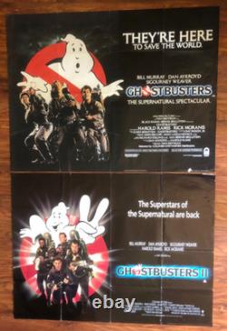 Ghostbusters & Ghostbusters II Movie Poster (s) Original Uk Quad Single Sided