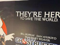 Ghostbusters Original UK Quad Film Poster LINEN BACKED 1984 Bill Murray