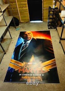 Giant 8 x 5ft Building Cinema Promo Movie Poster Captain Marvel Samuel L Jackson