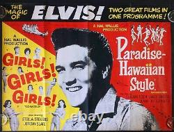 Girls Girls Girls / Paradise Hawaiian Style Original Quad Movie Poster Elvis