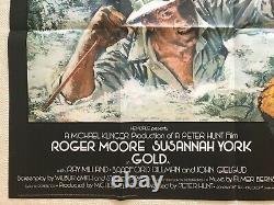 Gold Original Movie Quad Film Poster 1974 Roger Moore, Brian Bysouth Artwork
