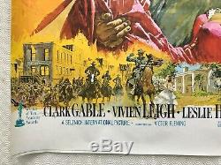 Gone With The Wind Movie Quad Poster 1969 Clark Gable Vivien Leigh Terpning Art