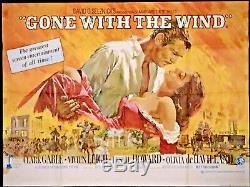 Gone With The Wind Original Quad Movie Poster 1967 RR MINT Clark Gable Classic